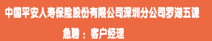 中國平安人壽保險(xiǎn)股份有限公司深圳分公司羅湖五課